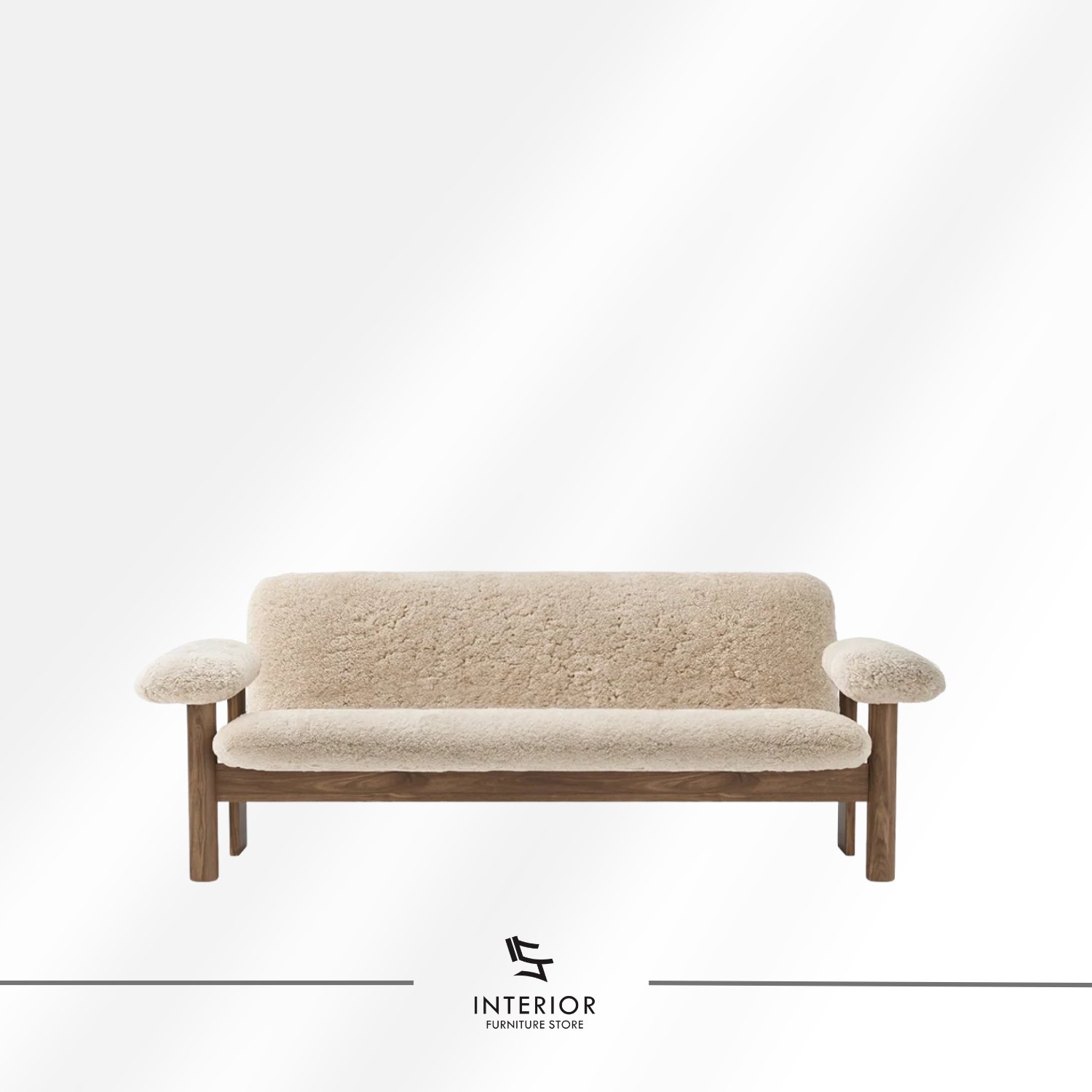 Arsena wooden frame loveseat with soft textured upholstery and rounded arms