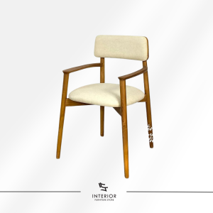 Hirosi modern wooden dining chair with upholstered seat and padded backrest