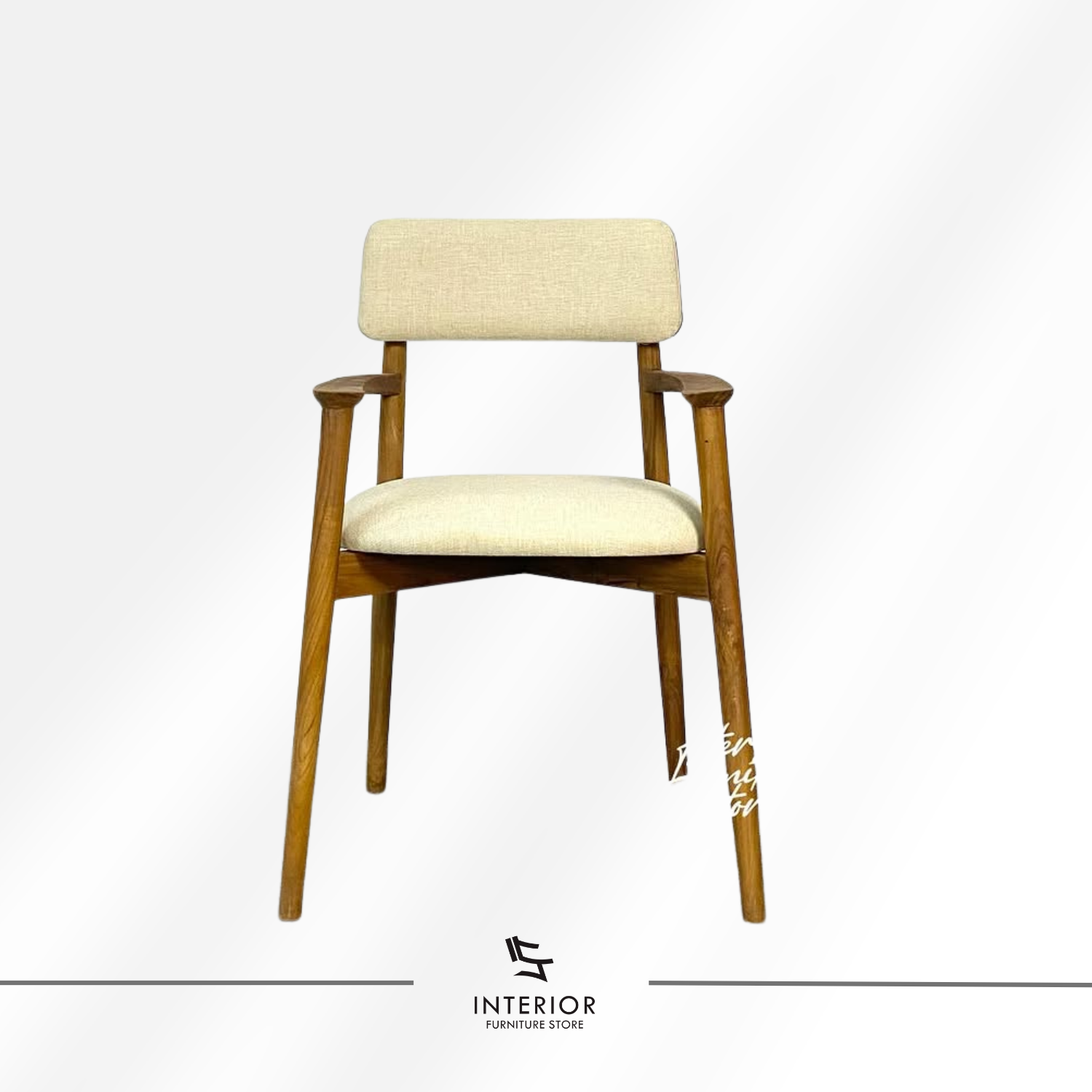 Hirosi modern wooden dining chair with upholstered seat and padded backrest