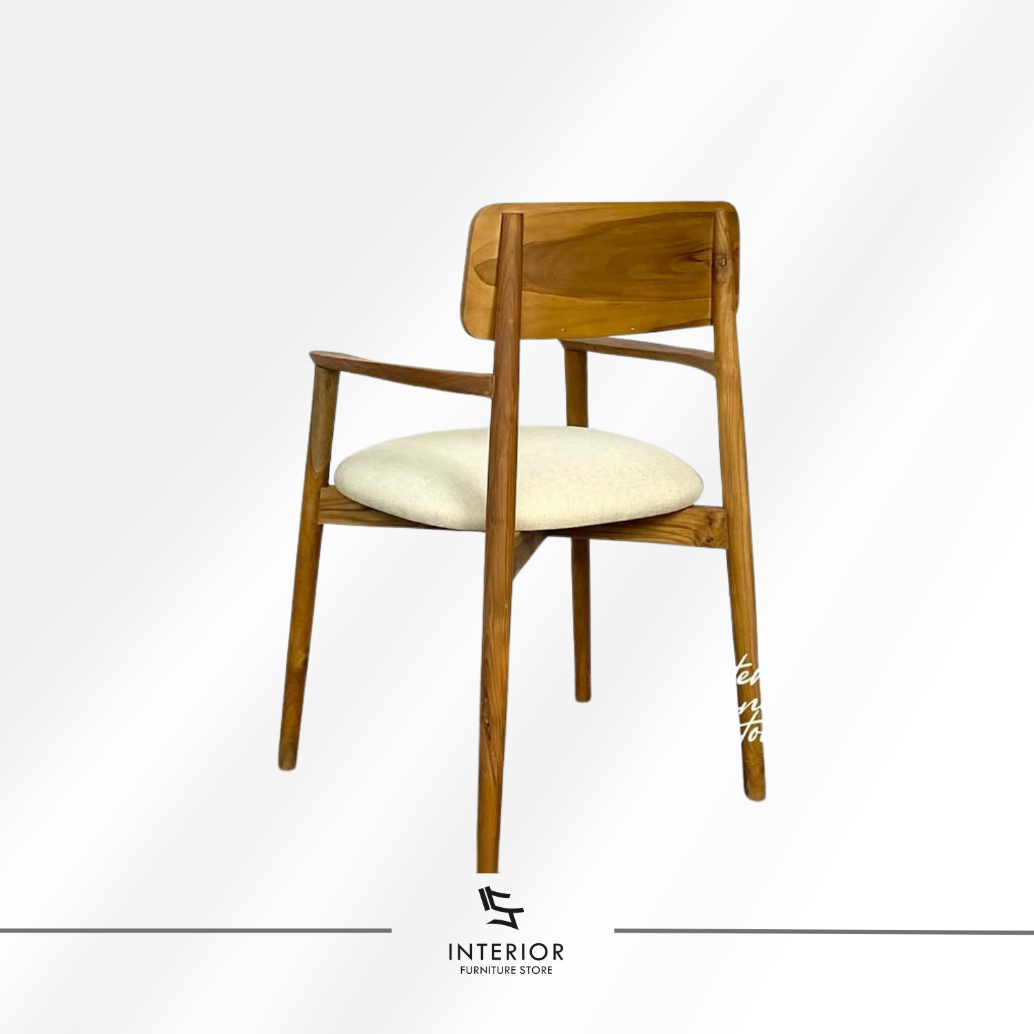 Hirosi modern wooden dining chair with upholstered seat and padded backrest