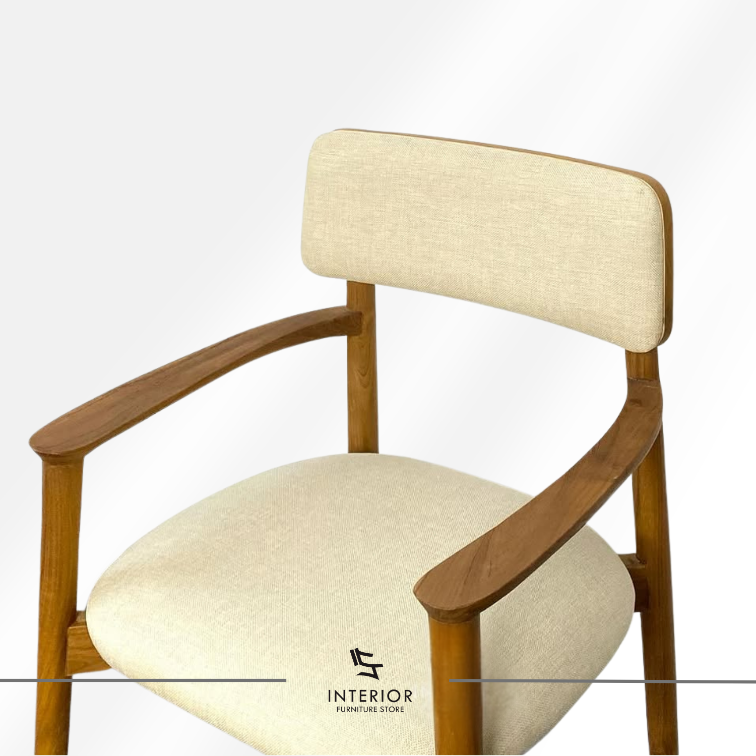 Hirosi modern wooden dining chair with upholstered seat and padded backrest