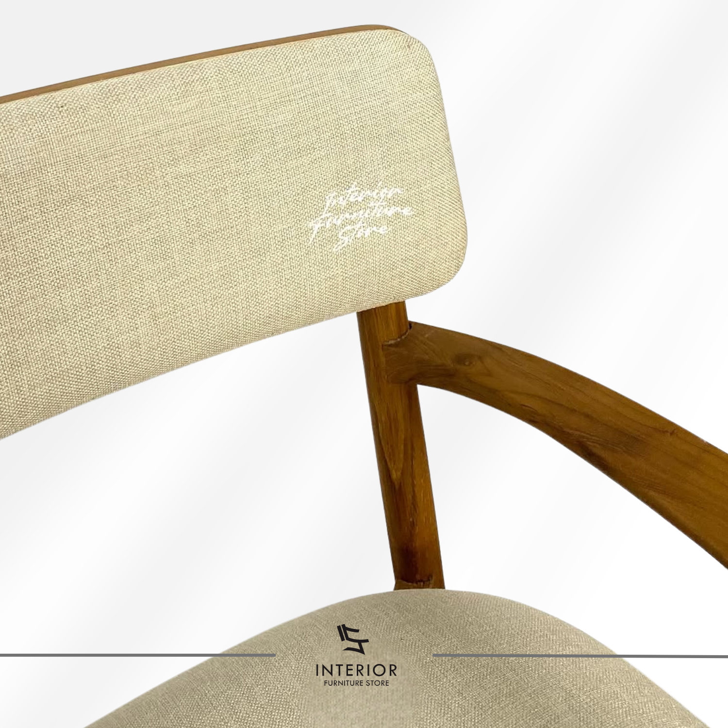 Hirosi modern wooden dining chair with upholstered seat and padded backrest
