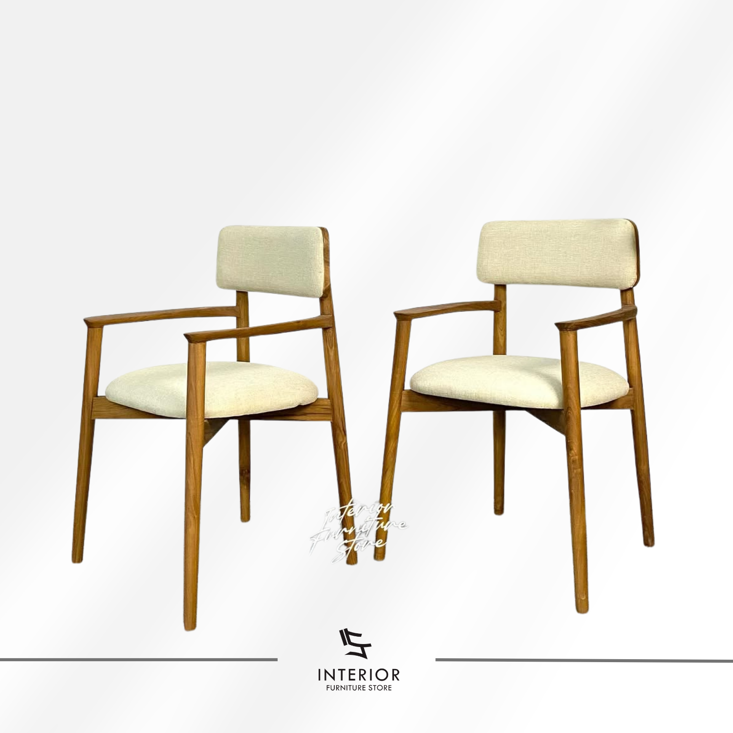 Hirosi modern wooden dining chair with upholstered seat and padded backrest
