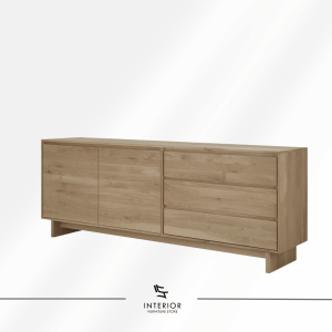 Jatmika wooden sideboard with two cabinet doors and three storage drawers
