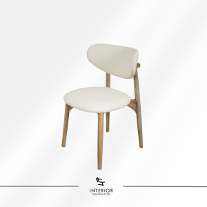 Luna upholstered wooden dining chair with padded seat and curved backrest