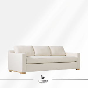 Auren three seater fabric sofa with soft back cushions and spacious seating