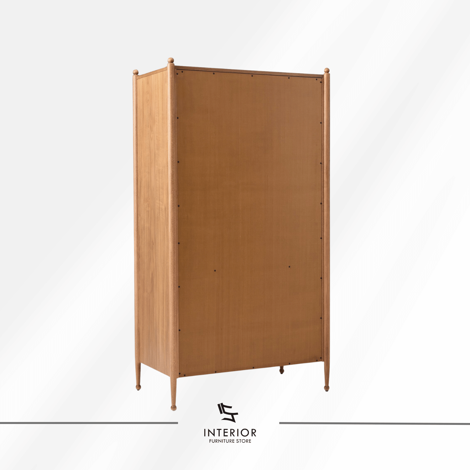 Kayden wooden wardrobe with shelves, hanging rail, and two wooden doors