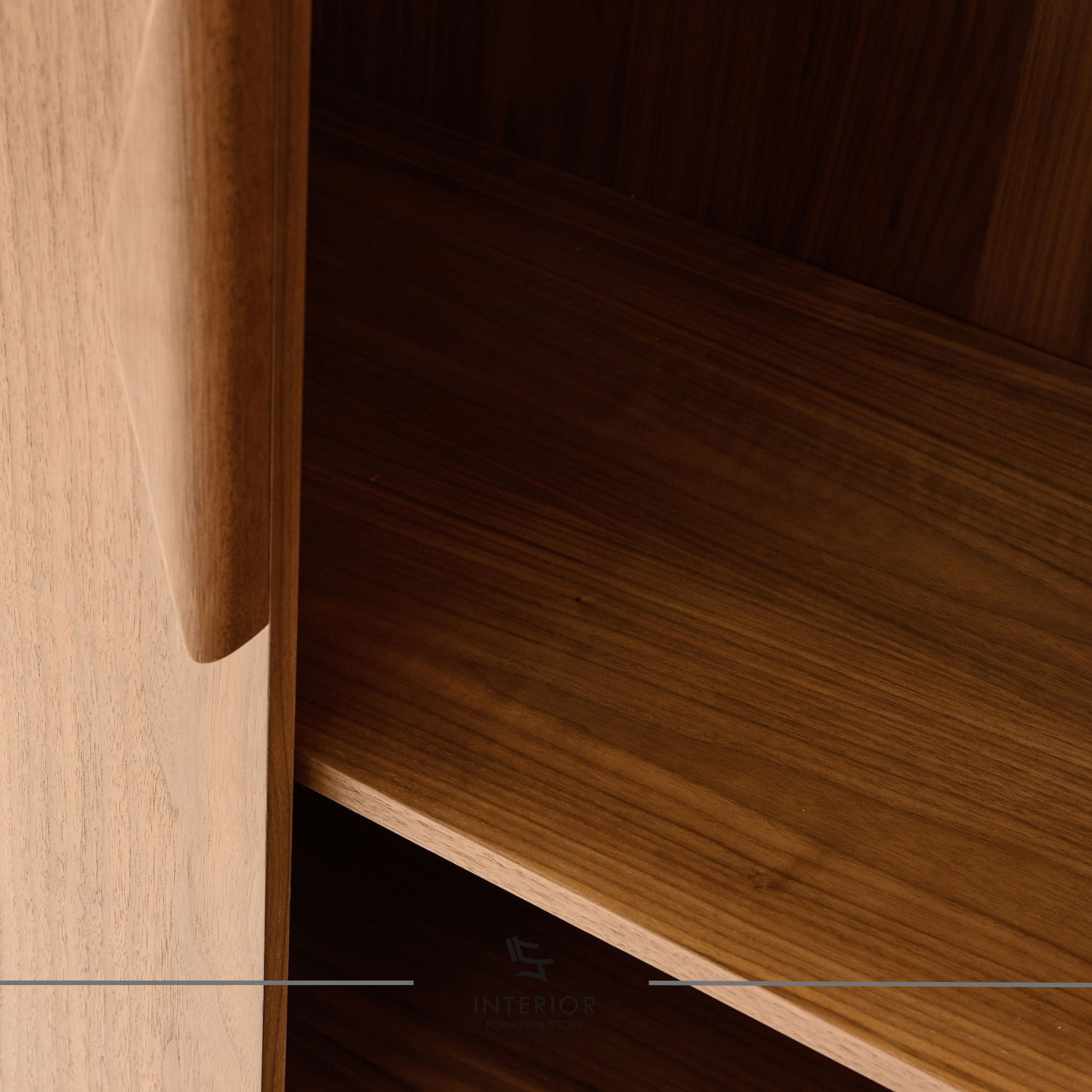 Kayden wooden wardrobe with shelves, hanging rail, and two wooden doors