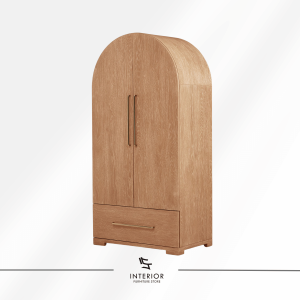 Tavira wooden wardrobe with drawer and hanging space