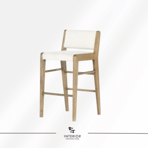 Hugo upholstered wooden bar stool with padded seat and backrest