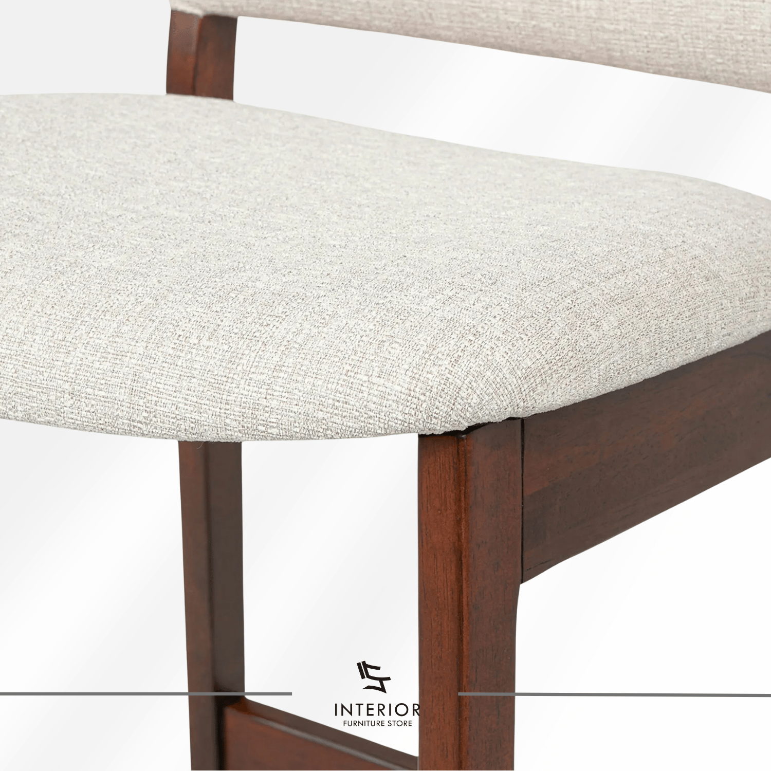 Isvara upholstered wooden bar stool with padded seat and rectangular backrest